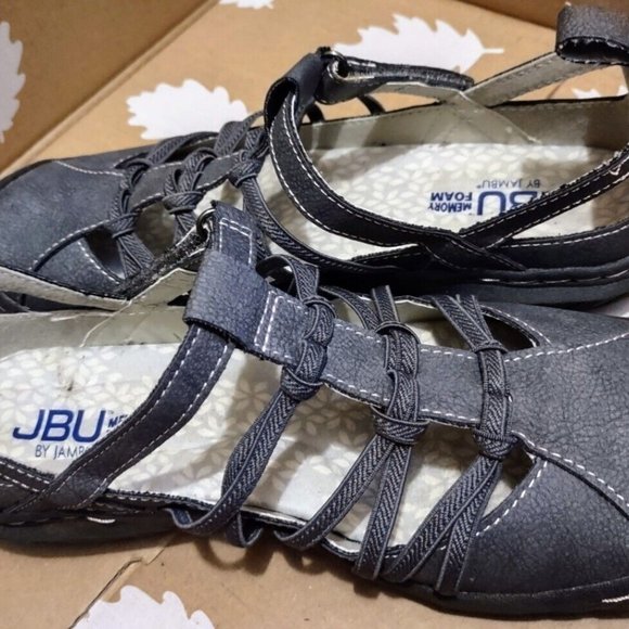 JBU by Jambu Juliet Flats Leather Dove Gray Adjustable Oxford Shoe 6 Like New - Picture 11 of 11